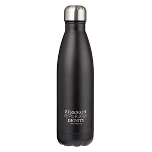 Waterfles Strength & Dignity 500 ml roestvrij staal zwart Waterfles Strength & Dignity 500 ml roestvrij staal zwart