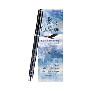 Pen+boekenlegger Be strong & courageous Pen+boekenlegger Be strong & courageous