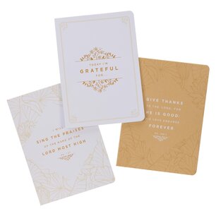 Notebook set of 3 Gratitude, White and Gold Notebook set of 3 Gratitude, White and Gold