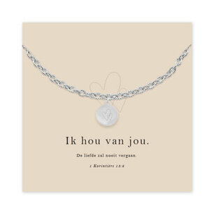 Christelijke Armband - Harten 'Ik hou van jou' - zilver