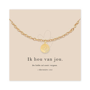 Christelijke Armband - Harten 'Ik hou van jou' - goud