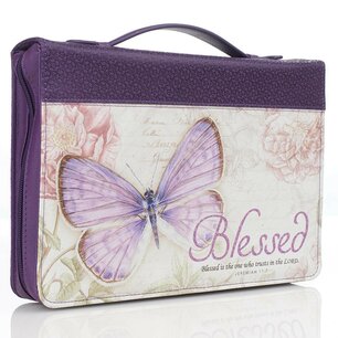 Bijbelomslag Blessed medium vlinder paars luxleather Bijbelomslag Blessed medium vlinder paars luxleather