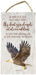 Wandbord Wie hoopt op de Heer