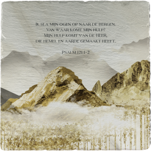 Leisteen Bergen goudkleurig Psalm 121:1-2 Leisteen Bergen goudkleurig Psalm 121:1-2