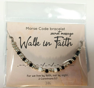 Armband Walk in faith morsecode