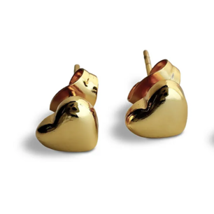 Oorbellen Hart goud knopje