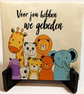 Tegel Voor jou hebben we gebeden met houder Tegel Voor jou hebben we gebeden met houder