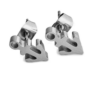 Oorbellen Anker zilver knopje