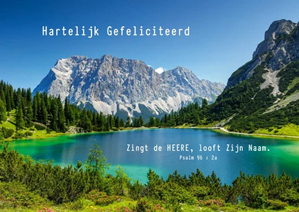 Kaart Hartelijk Gefeliciteerd Psalm 96:2a (Baaij)