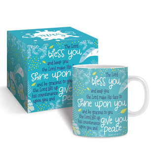 Mok The Lord bless you blauwgroen Mok The Lord bless you blauwgroen