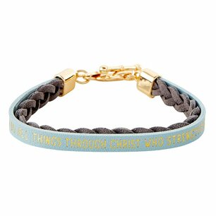 Wikkelarmband I can do all things lichtblauw Wikkelarmband I can do all things lichtblauw