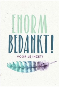 Kaart Enorm bedankt voor je inzet!