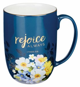 Mok Rejoice always blauw 444 ml