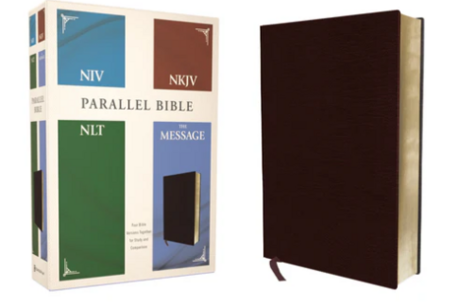 NIV/NKJV/NLT/Message Parallel Bible bordeauxrood