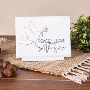 Tabletop Peace I leave with you 20,5 x 16 x 5 cm glossy