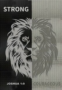 Journal Strong Courageous A5 zwart/grijs leeuw