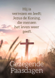 Kaart Gezegende Paasdagen Hij is verrezen