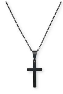 Ketting kruisje zwart 2,5 cm