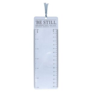 Boekenlegger vergrootglas/liniaal 'Be still'