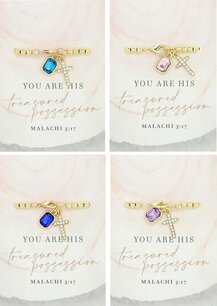 Armband edelsteen met kruis
