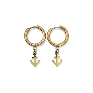 Oorbellen Anker ring goud