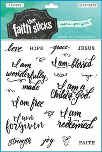 Stickervellen 'Who am I in Christ' 40 stickers