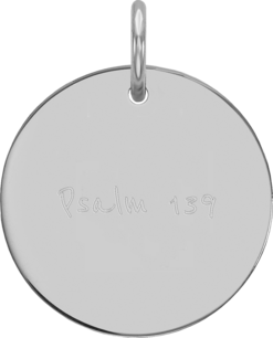 Hanger Psalm 139 zilver rond 15 mm doorsnee